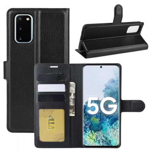 [CS] Samsung Galaxy S20 FE 5G 2020 Case, Magnetic Leather Folio Wallet Flip Case Cover with Card Slot, Black