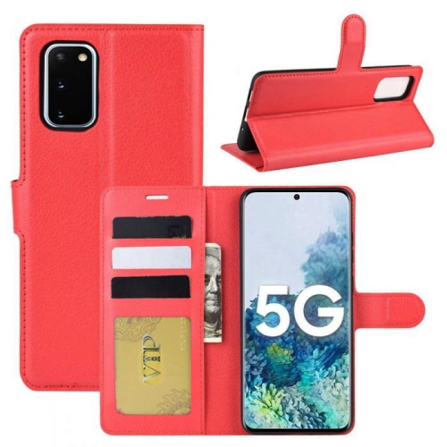 [CS] Samsung Galaxy S20 FE 5G 2020 Case, Magnetic Leather Folio Wallet Flip Case Cover with Card Slot, Red