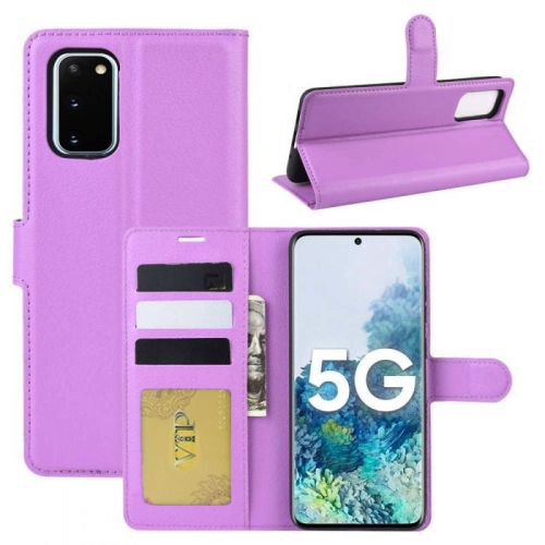 [CS] Samsung Galaxy S20 FE 5G 2020 Case, Magnetic Leather Folio Wallet Flip Case Cover with Card Slot, Purple