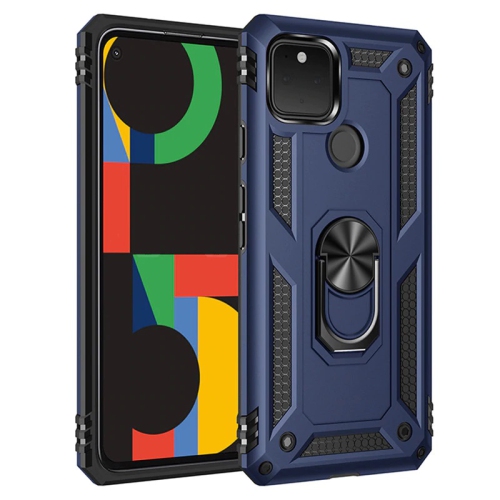 【CSmart】 Étui rigide magnétique hybride anti-chute avec support pour anneau pour Pixel 5, 6,0" 2020, bleu marine