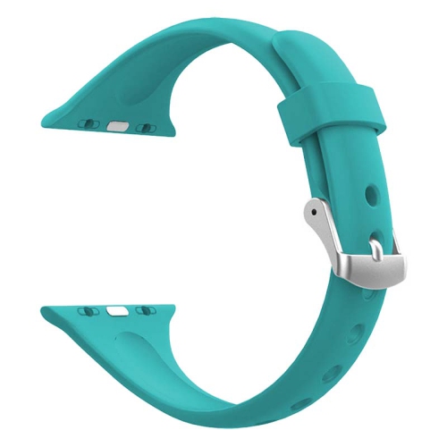 StrapsCo Smooth Slim Thin Silicone Rubber Watch Band Strap for Apple Watch - 38mm - Teal