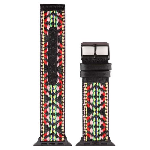 StrapsCo Embroidered Leather Watch Band Strap for Apple Watch - 38mm - Candy Bracelet