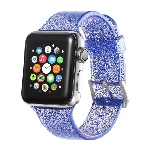 StrapsCo Silicone Rubber Clear Glitter Strap for Apple Watch Band