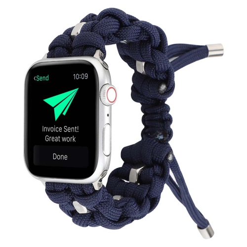 StrapsCo Nylon Woven Paracord Watch Band Strap for Apple Watch - 42mm -  Blue