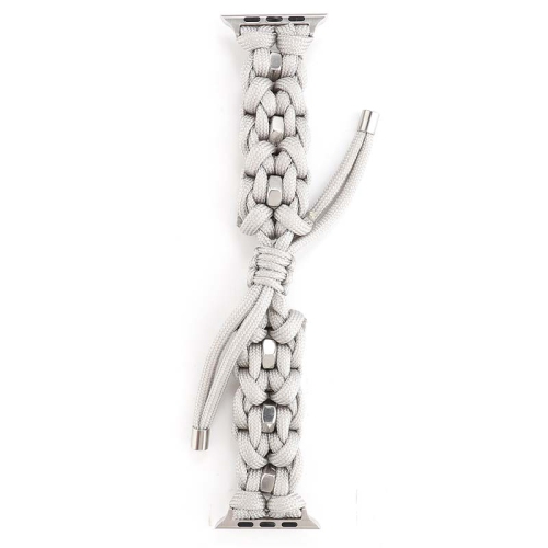 StrapsCo Bracelet de Montre Paracord en Nylon Tissé pour Apple Watch 38mm - Gris