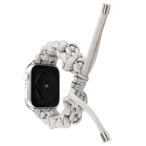 StrapsCo Bracelet de Montre Paracord en Nylon Tissé pour Apple Watch 38mm - Gris