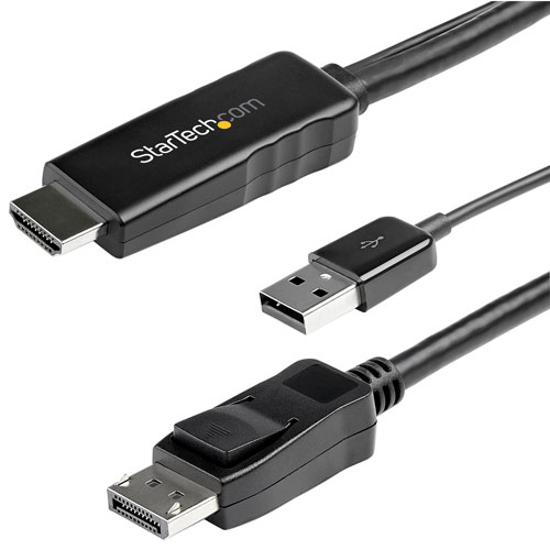 Câble HDMI 4K à DisplayPort avec alimentation USB de 2 m