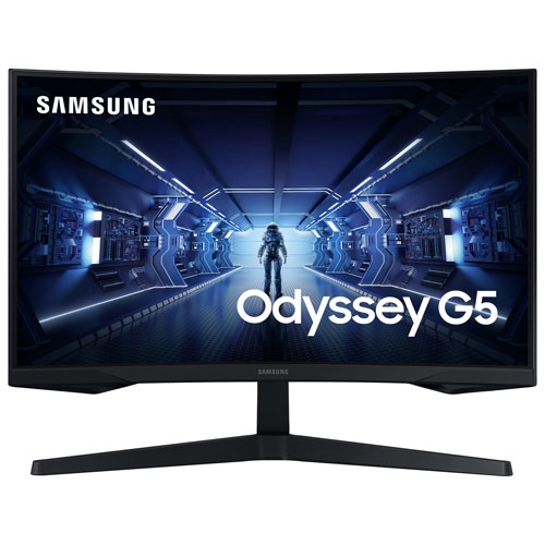 Refurbished - Samsung Odyssey 27" WQHD 144Hz 1ms GTG Curved VA LED FreeSync Gaming Monitor (LC27G55TQWNXZA) - Black