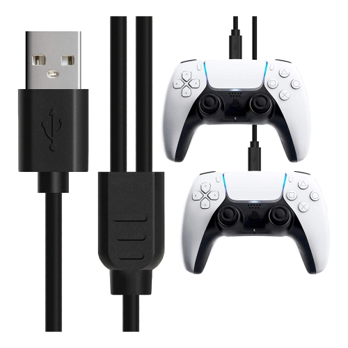 Câble de chargement USB-C 2-en-1 de 10 pi; Câble de chargement rapide de type C de 3 m pour manette de jeu Switch de Xbox Series X One de PlayStation