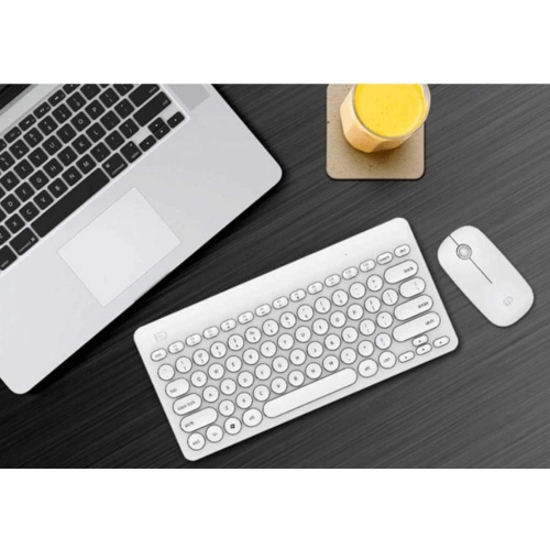 20m/66FT Ultra Slim Wireless Keyboard and Mouse combo kit, Bluetooth IK6620 2.4ghz Multimedia Keyboard and mice bundle Set Wireless Round Cap Button