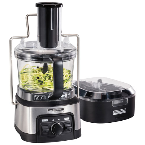 Hamilton Beach Professional Spiralizing Stack & Snap Food Processor - 12-Cup - 450W - Stainless Steel