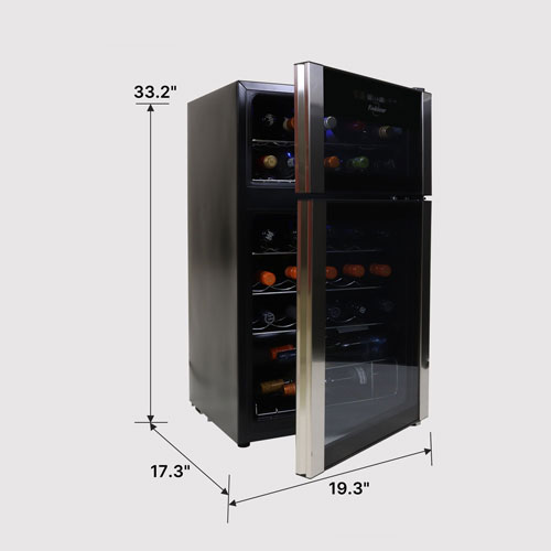 Koolatron 29-Bottle Dual Zone Freestanding Wine Cooler / Wine Fridge