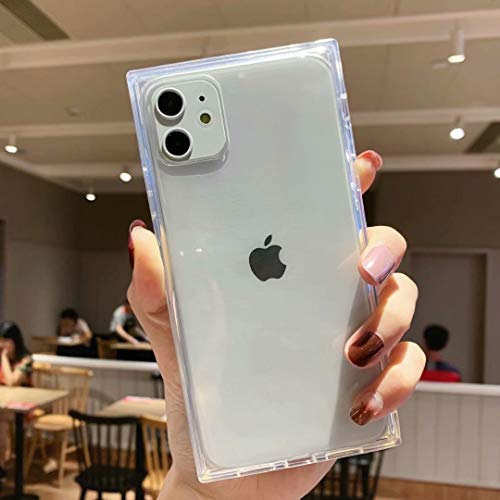 TZOMSZE  Iphone 11 Clear Case, Square Iphone 11 Cases Reinforced Corners Tpu Cushion, Crystal Clear Slim Cover Shock Absorpti
