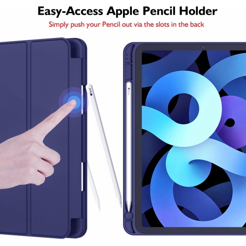 [CS] Étui magnétique mince Smart Cover avec support à crayons pour iPad Pro de 11 po de 1st 2nd 3rd 4th génération, bleu marine