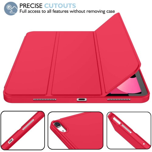 [CS] Slim Magnetic Smart Cover Stand Case & Pencil Holder for iPad Pro 11" 1st 2nd 3rd 4th Gen., Red