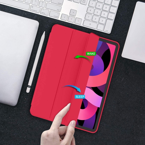 [CS] Slim Magnetic Smart Cover Stand Case & Pencil Holder for iPad Pro 11" 1st 2nd 3rd 4th Gen., Red