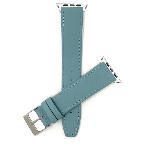 BANDINI  Leather Replacement Watch Strap for Apple Watch Band 42MM (Series 12/11/10) /41MM / 40MM / 38Mm, Series 12 11 10 9 8 7 6 5 & Se - / Silver