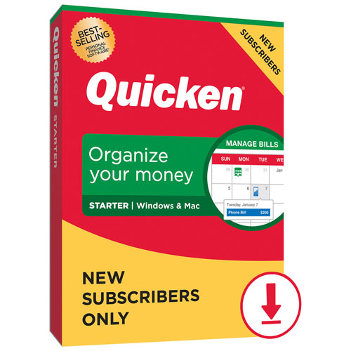 Quicken Starter - Nouvel utilisateur - 1 an - Anglais - Téléchargement numérique