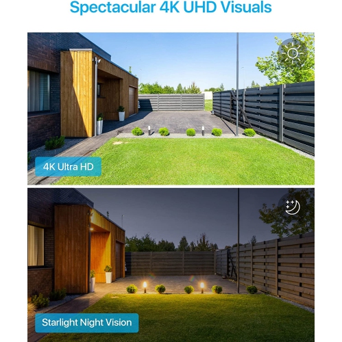 ZOSI 4K 8MP Add-On Wired PoE IP Security Camera for Outdoor Surveillance with 2-way Audio, Only Work with ZOSI PoE NVR Security System - 4 Packs