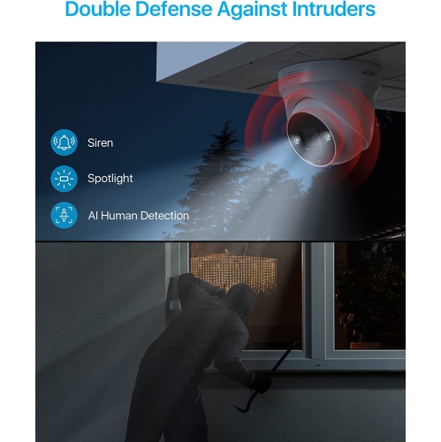 ZOSI 4K 8MP Add-On Wired PoE IP Security Camera for Outdoor Surveillance with 2-way Audio, Only Work with ZOSI PoE NVR Security System - 4 Packs