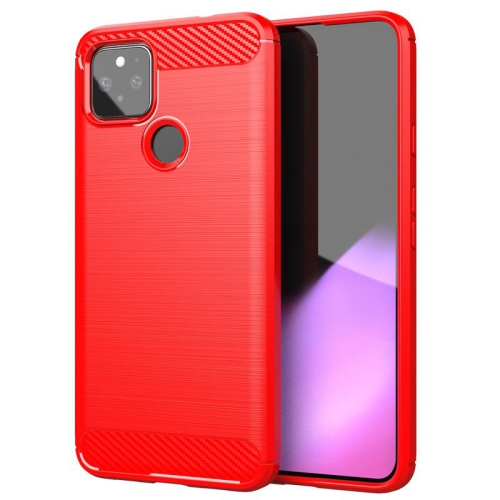 PANDACO Red Brushed Metal Case for Google Pixel 4a 5G