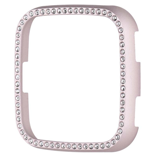 STRAPSCO  Alloy Metal Protective Case Guard With Rhinestones for Fitbit Versa & Versa Lite - Rose In Gold