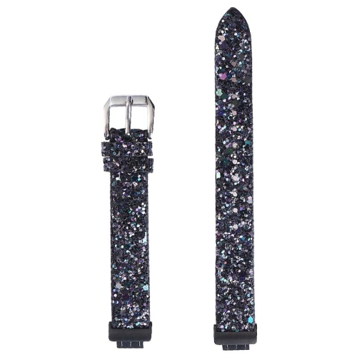 StrapsCo Women's Leather Sequin Glitter Watch Band Strap for Fitbit Inspire & Inspire HR - Black