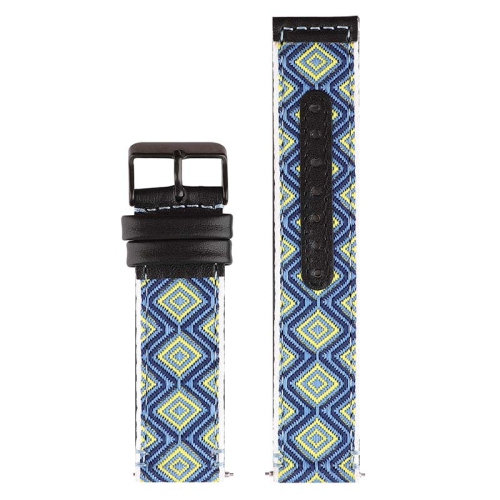StrapsCo Embroidered Leather Watch Band Strap for Fitbit Versa, Versa 2 & Versa Lite - Blue & Green Reflections