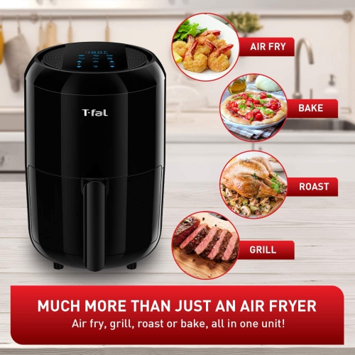 T-FAL 1.6L Easy Fry Compact Duo Digital Precision Air Fryer - Black
