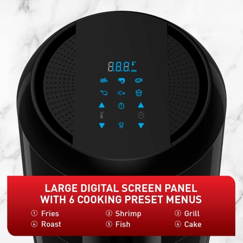 T-FAL 1.6L Easy Fry Compact Duo Digital Precision Air Fryer - Black