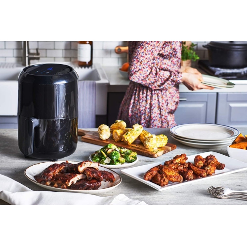 T-FAL 1.6L Easy Fry Compact Duo Digital Precision Air Fryer - Black