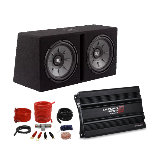 Proreck Pr 122m Complete 1500w Dual 12 Car Subwoofer Includes Loaded Enclosure With Mono Block 7873