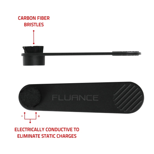 Fluance Vinyl Turntable Accessory Kit With Record And Stylus Anti-Static Brushes, Acrylic Platter and Record Weight