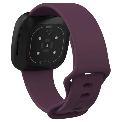 Bracelet en silicone/caoutchouc Infinity de StrapsCo pour Versa 3 de Fitbit - moyen-long - Violet foncé