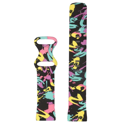 STRAPSCO  Pattern Print Silicone Rubber Watch Band Strap for Fitbit Versa 3 - Medium-Long - Abstract Art In Multicolor