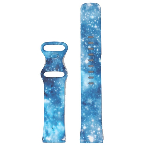 StrapsCo Pattern Print Silicone Rubber Watch Band Strap for Fitbit Versa 3 - Medium-Long - Deep Space
