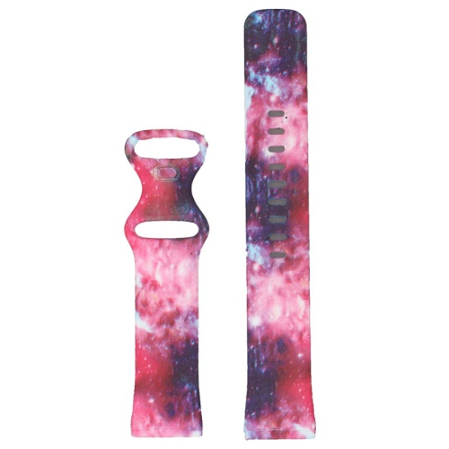 STRAPSCO  Pattern Print Silicone Rubber Watch Band Strap for Fitbit Versa 3 - Short-Medium - Nebula In Multicolor