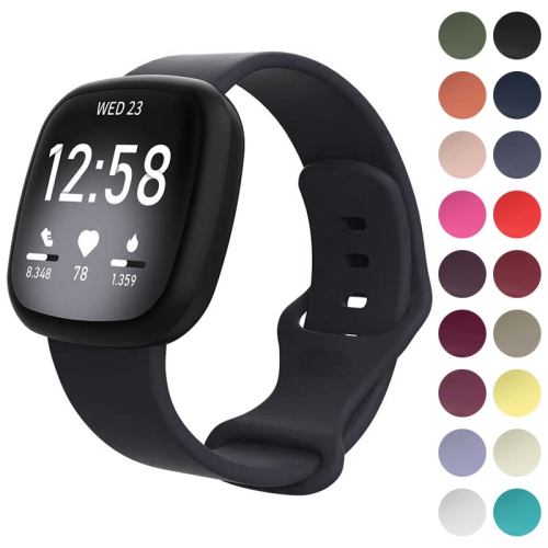 STRAPSCO  Silicone Rubber Infinity Watch Band Strap for Fitbit Sense - Medium-Long - Midnight In Blue