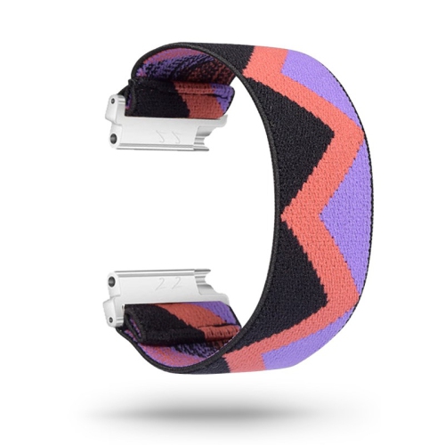 STRAPSCO  Nylon Elastic Watch Band Strap for Fitbit Versa & Versa 2 & Versa Lite - Zigzag In Orange