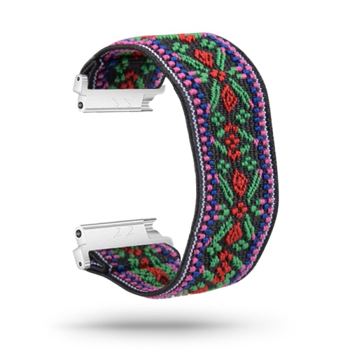 STRAPSCO  Nylon Elastic Watch Band Strap for Fitbit Versa & Versa 2 & Versa Lite - Kaleidescope In Red