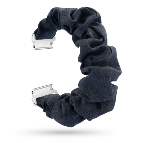 STRAPSCO  Elastic Nylon Scrunchie Watch Band Strap for Fitbit Versa & Versa 2 & Versa Lite - In Navy