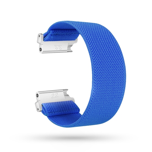 StrapsCo Bracelet de Montre Élastique en Nylon pour Fitbit Versa et Versa 2 et Versa Lite - Bleu