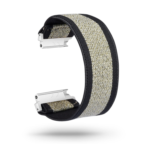 STRAPSCO  Nylon Elastic Watch Band Strap for Fitbit Versa & Versa 2 & Versa Lite - Sparkles Stripe In Gold