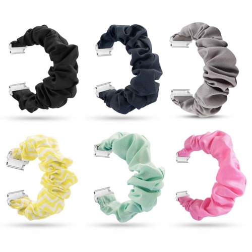 StrapsCo Elastic Nylon Scrunchie Watch Band Strap for Fitbit Versa & Versa 2 & Versa Lite - Light Pink