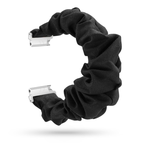 STRAPSCO  Elastic Nylon Scrunchie Watch Band Strap for Fitbit Versa & Versa 2 & Versa Lite - In Black