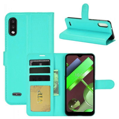 [CS] LG K22 / K32 Case, Magnetic Leather Folio Wallet Flip Case Cover with Card Slot, Teal