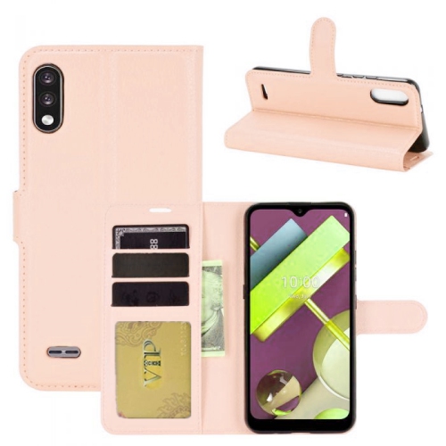 [CS] LG K22 / K32 Case, Magnetic Leather Folio Wallet Flip Case Cover with Card Slot, Rose Gold