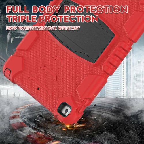 【CSmart】 Shockproof Heavy Duty Rugged Defender Hard Case Kickstand Cover for iPad Air 4 5 4th 5th Gen., Red