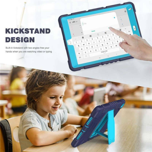 【CSmart】 Shockproof Heavy Duty Rugged Defender Hard Case Kickstand Cover for iPad Air 4 5 4th 5th Gen., Navy