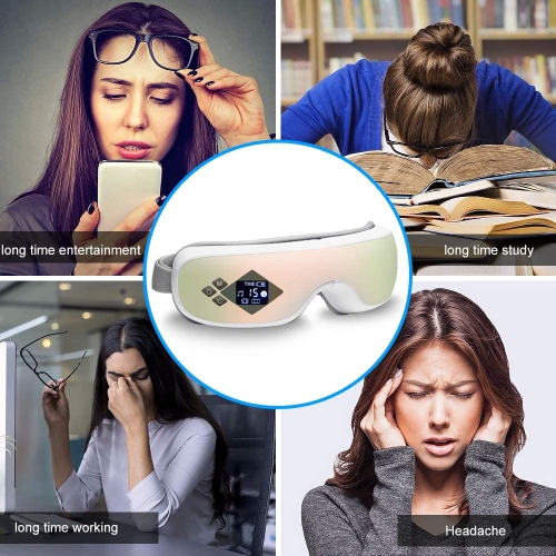 VGI Deluxe Electronic Intelligent Air Compression Eye Massager-Pearl White